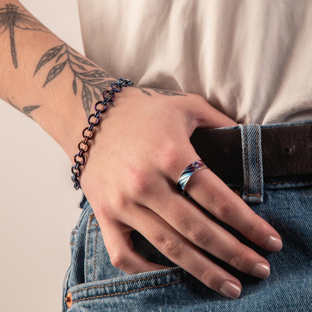 Denim Chainmail Bracelet