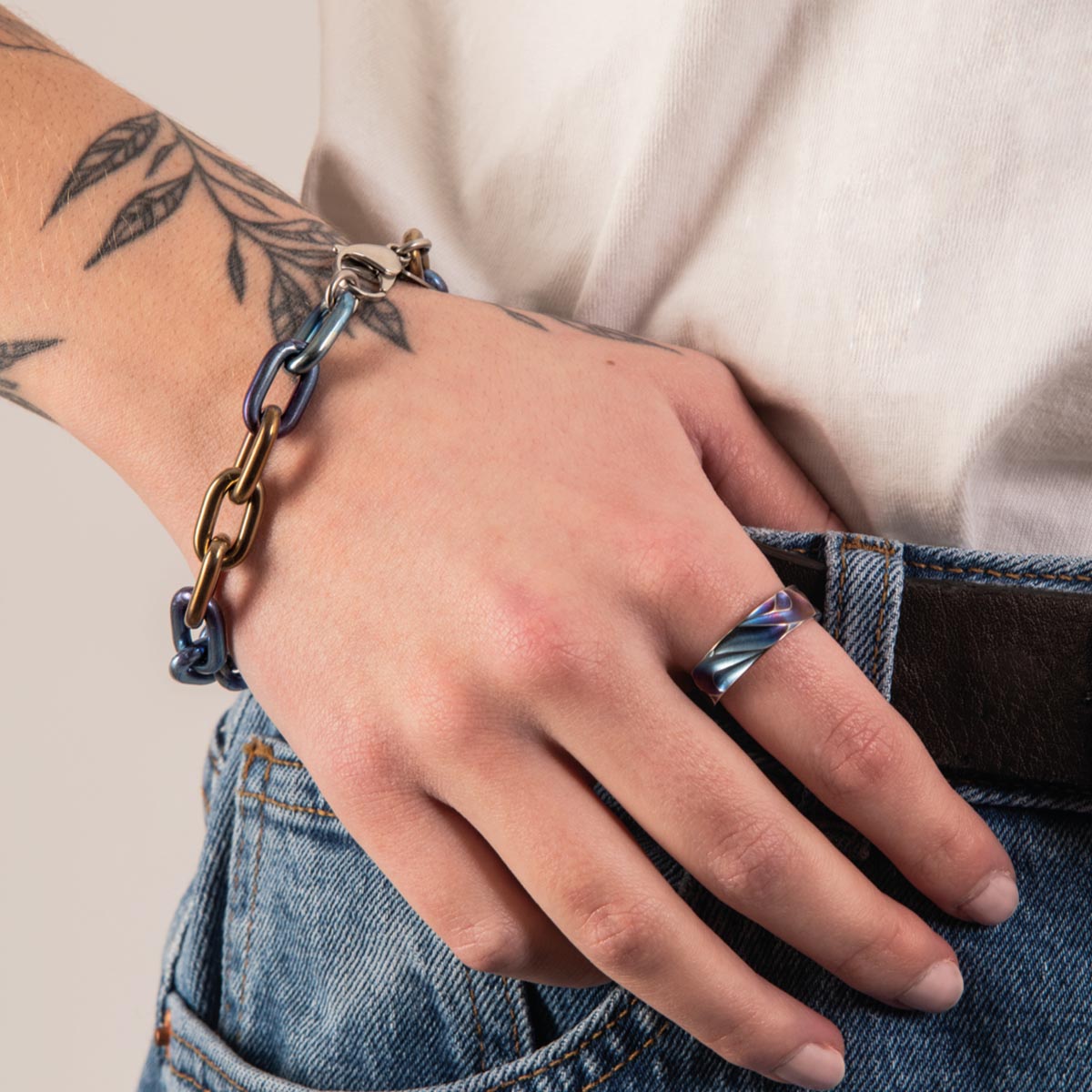 Denim Anchor Chain Bracelet