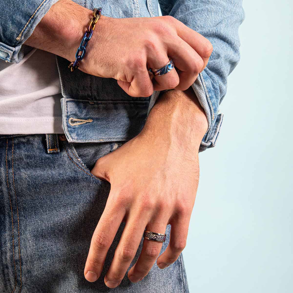 Denim Anchor Chain Bracelet