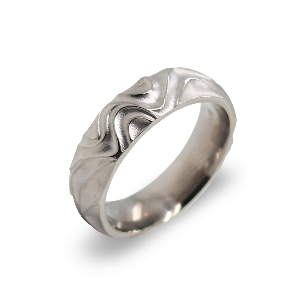 Tidal Wave Carved Ring