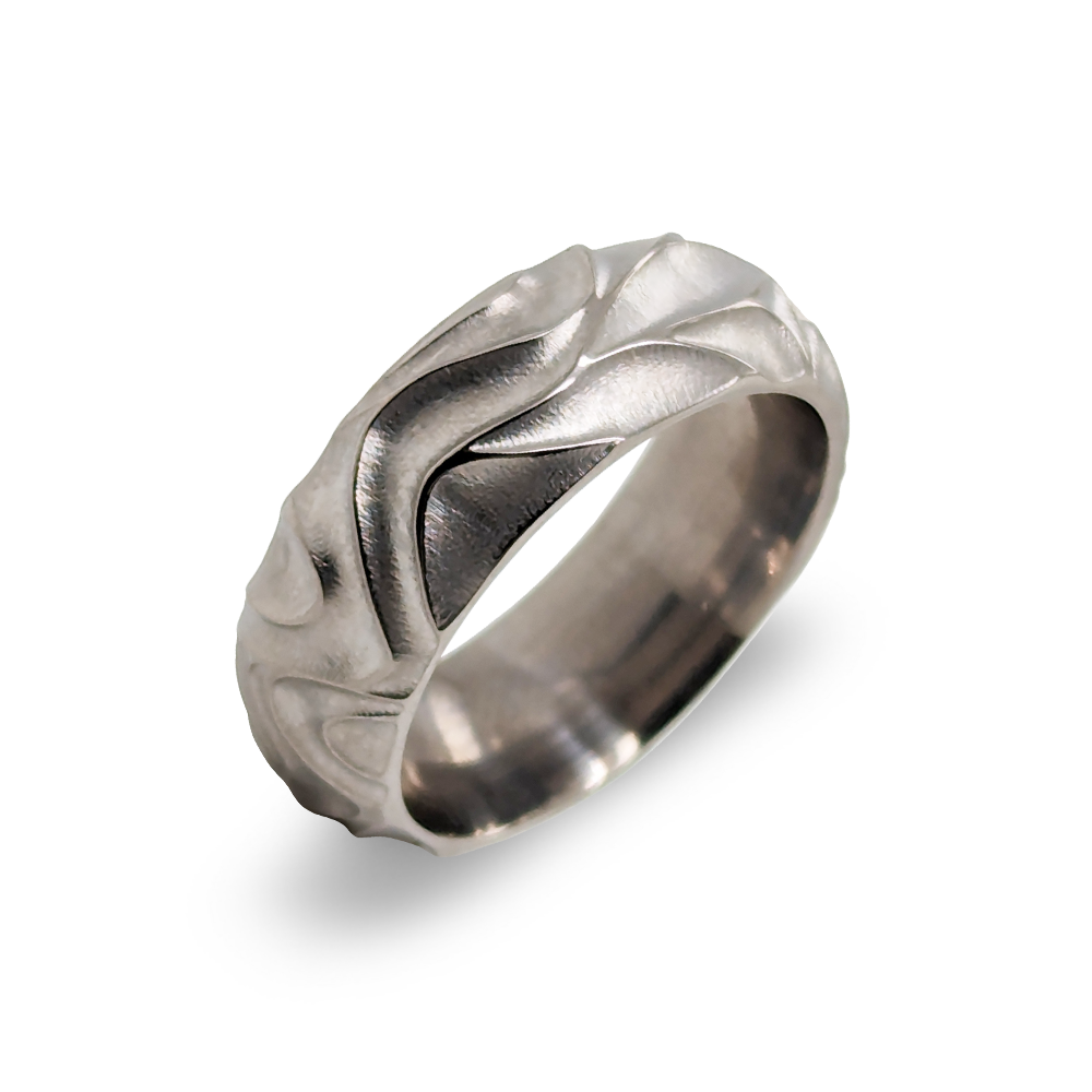 Tidal Wave Carved Ring