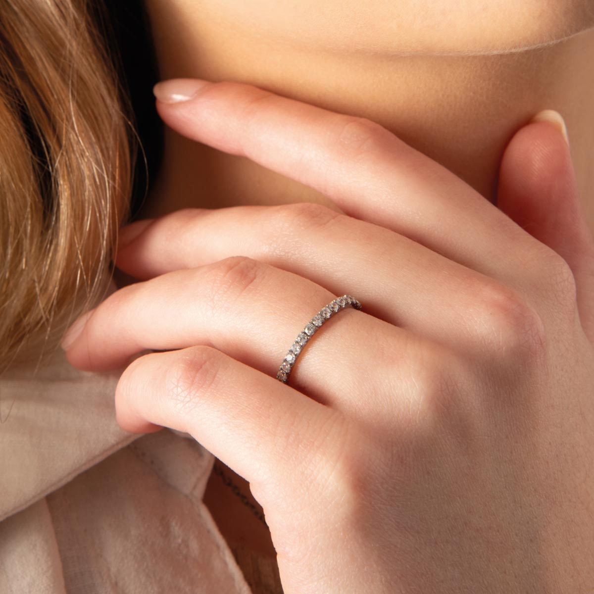 Full Eternity Claw Set Diamond Ring