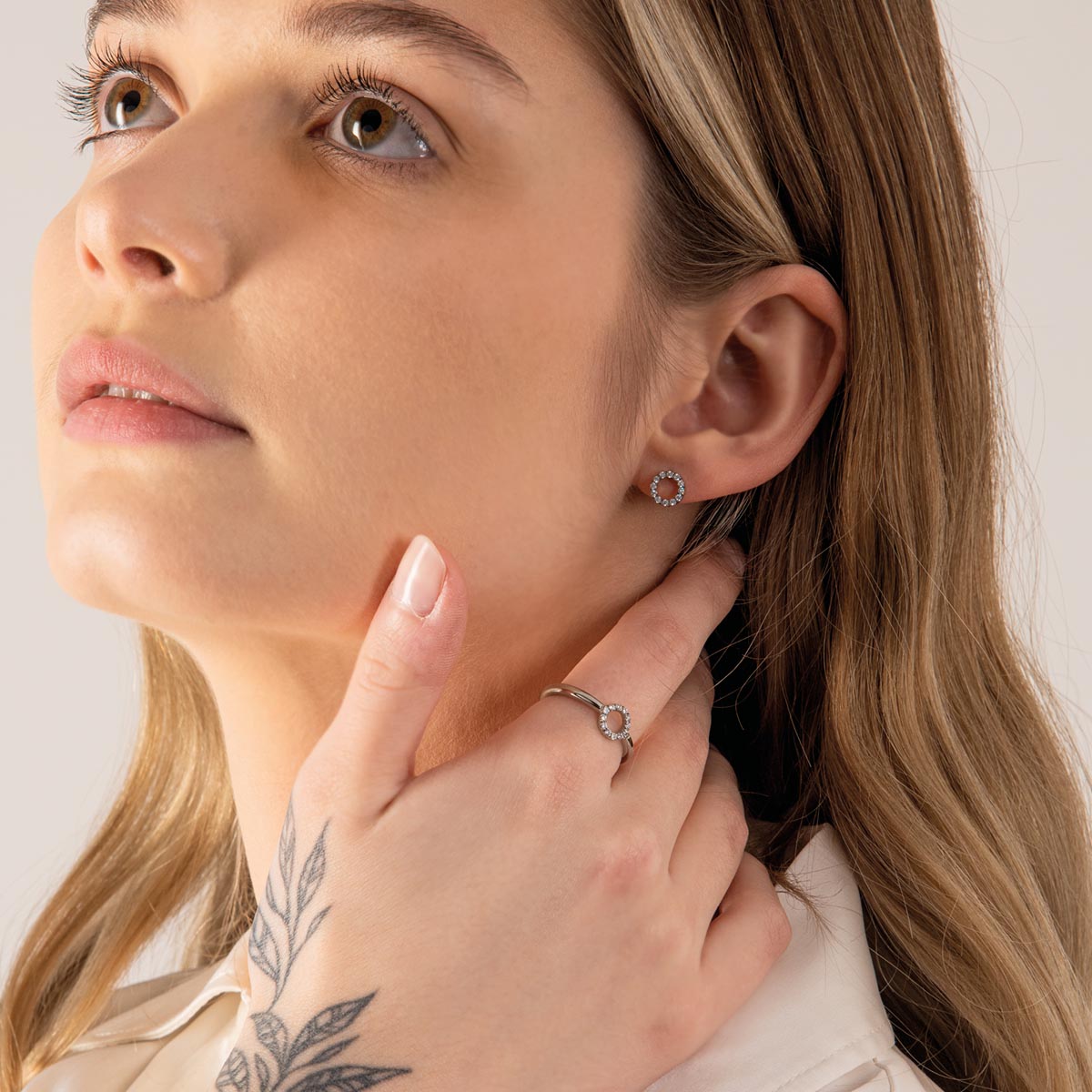 Circle Diamond Studs