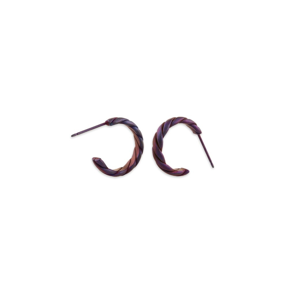 Small Flat Twist Hoops