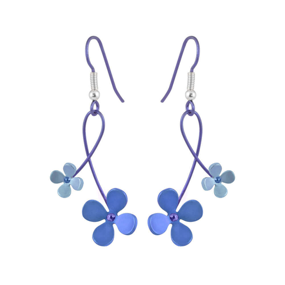 Double Four Petal Flower Drops