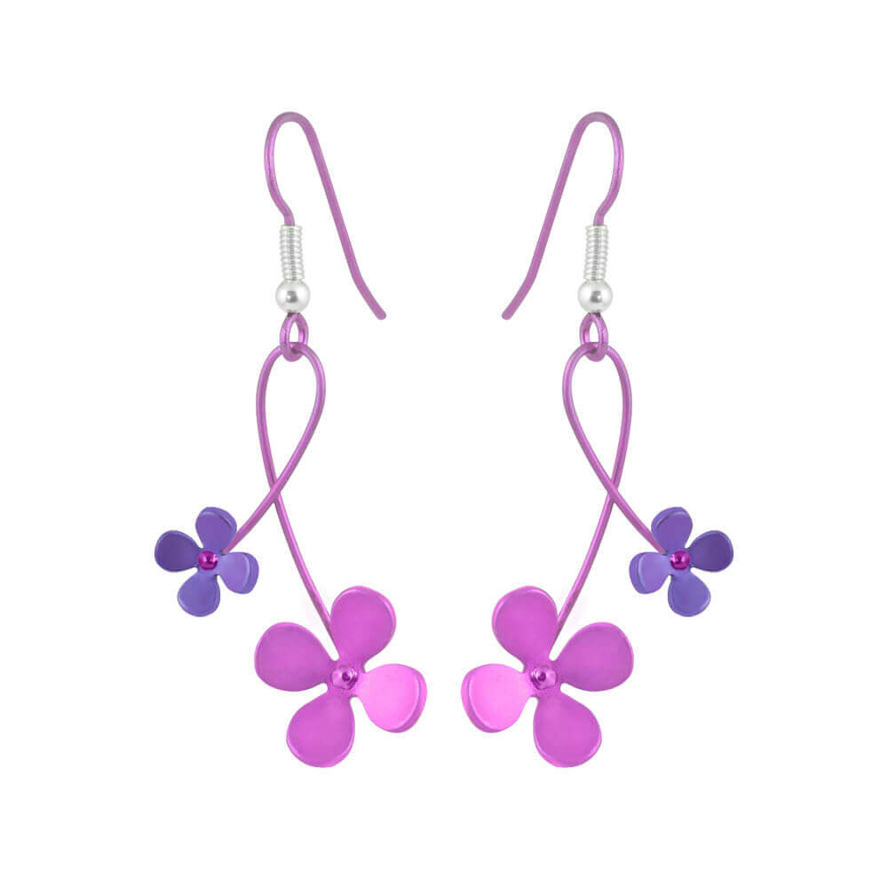 Double Four Petal Flower Drops