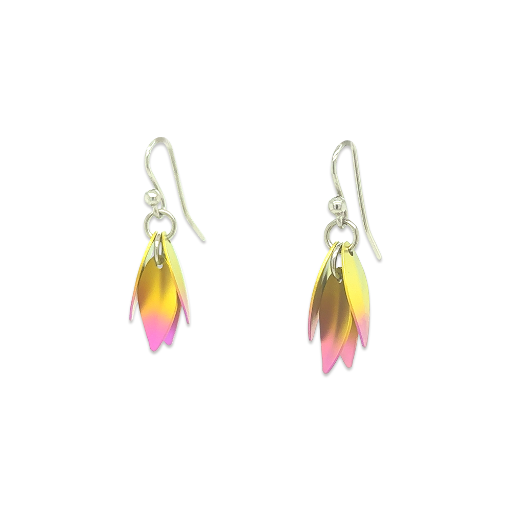 Small Wild Orchid Drop Earrings