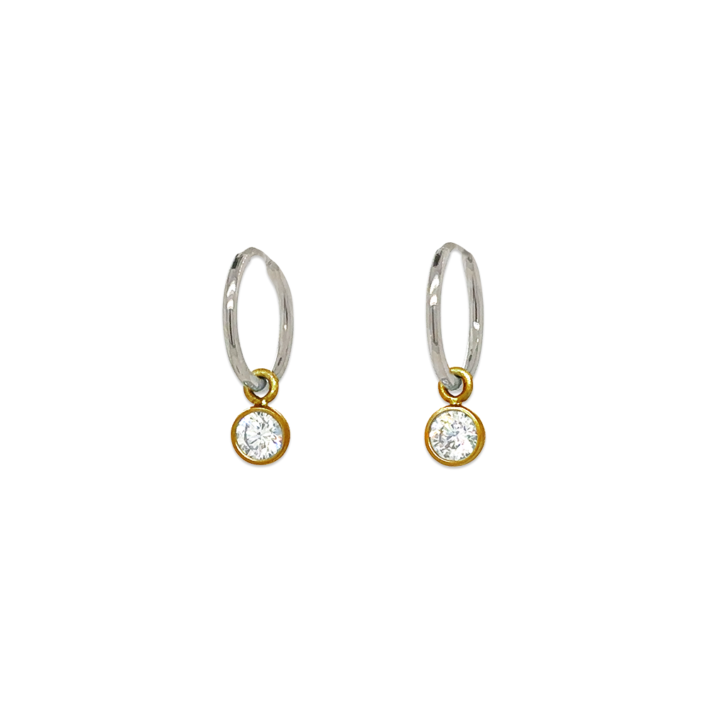 Gem Charm Hoops
