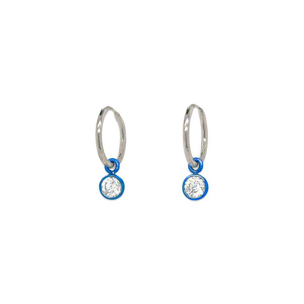 Gem Charm Hoops