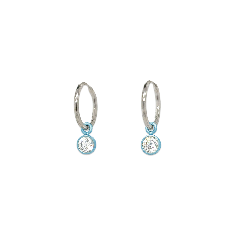 Gem Charm Hoops