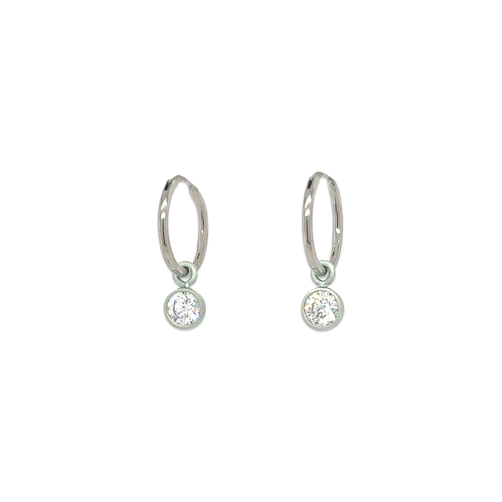 Gem Charm Hoops