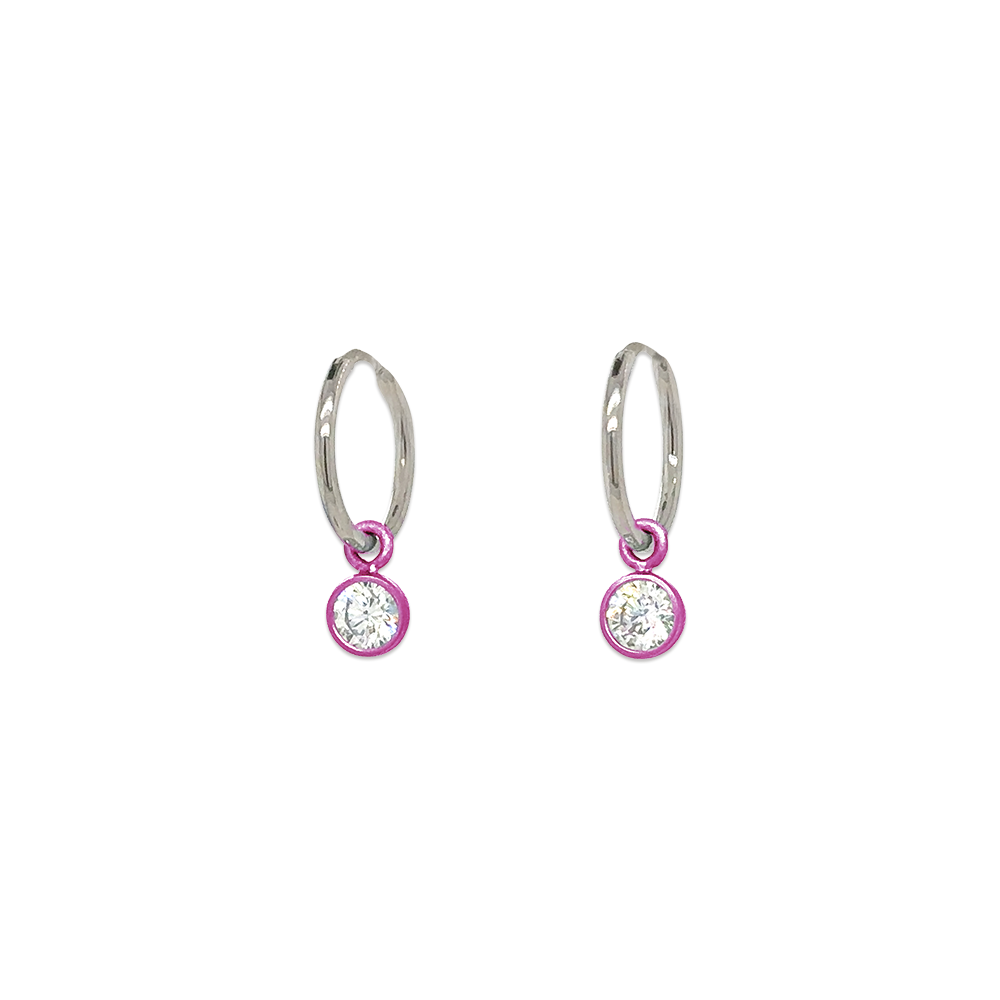 Gem Charm Hoops
