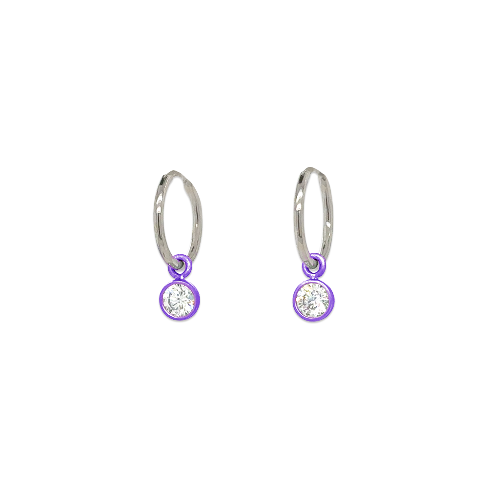 Gem Charm Hoops