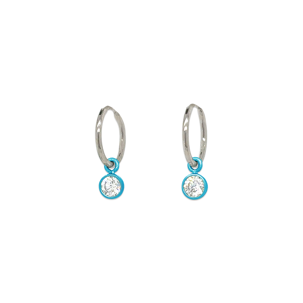 Gem Charm Hoops