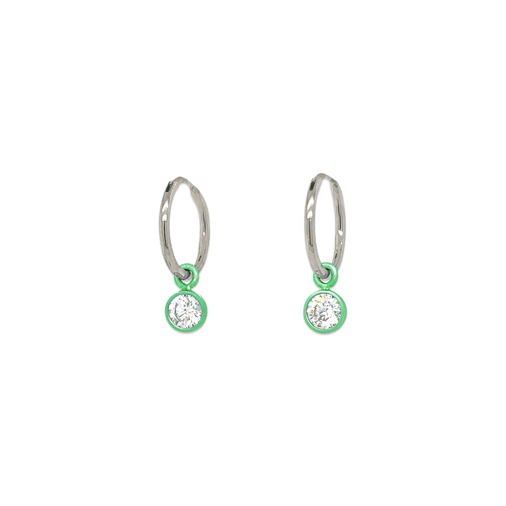 Gem Charm Hoops