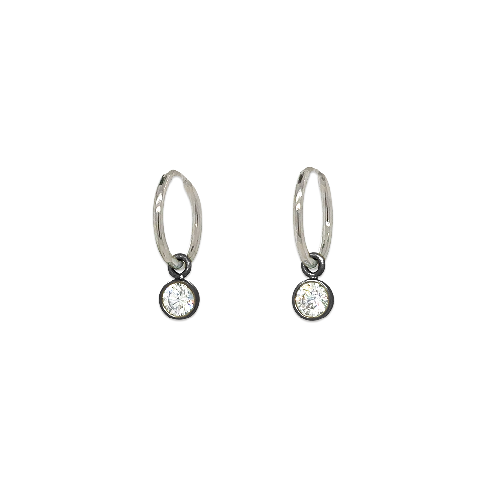 Gem Charm Hoops