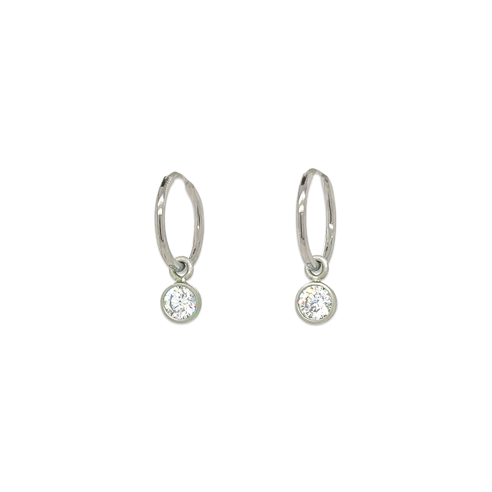 Gem Charm Hoops