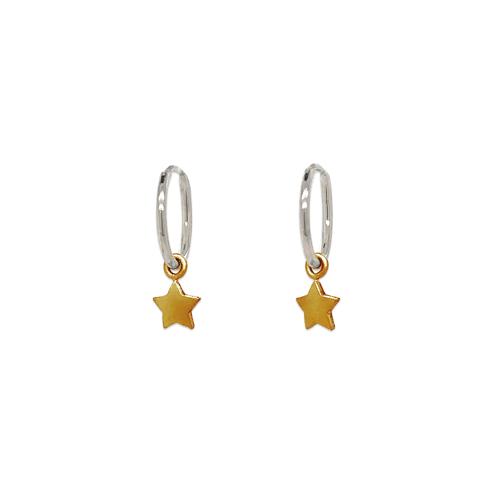 Star Charm Hoops
