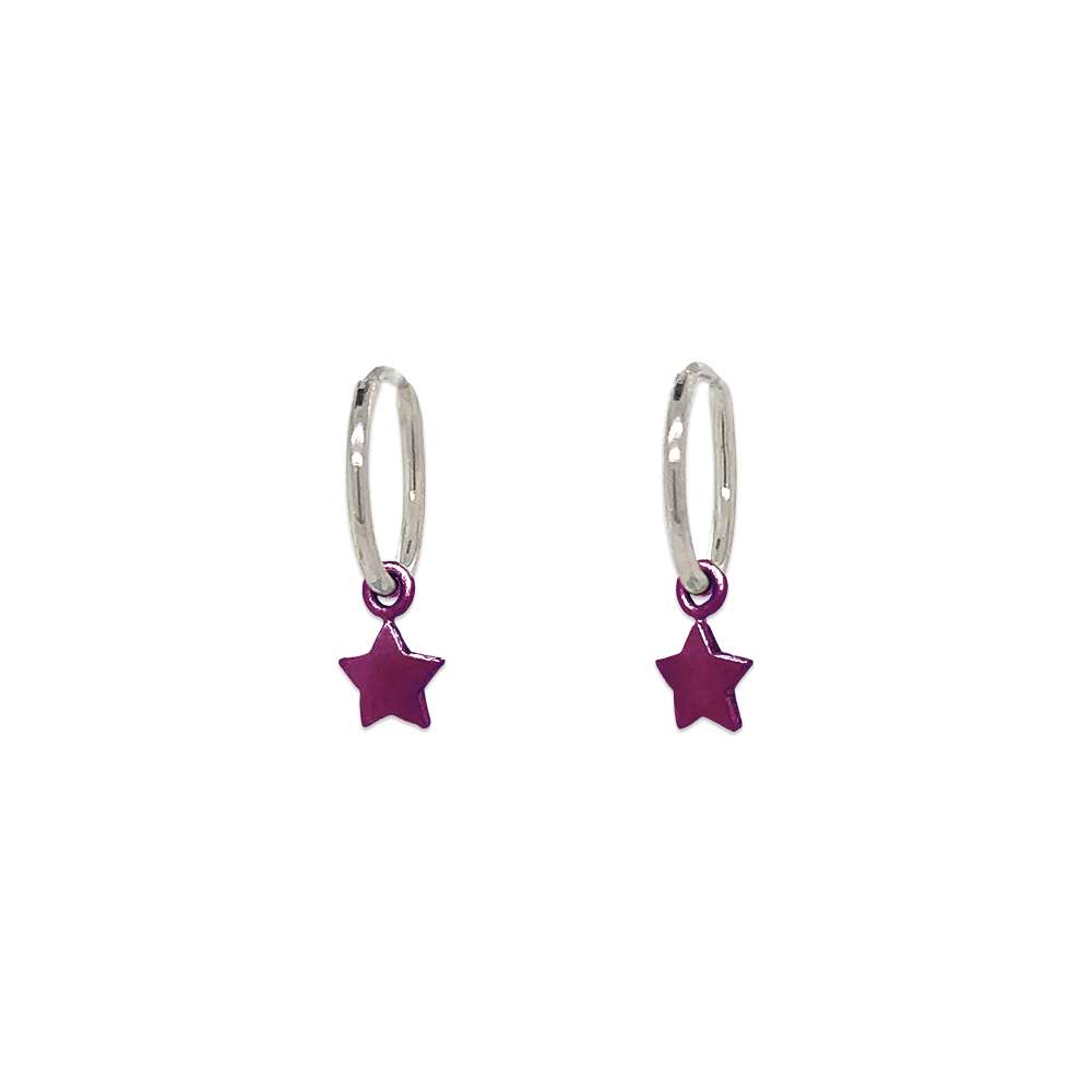 Star Charm Hoops