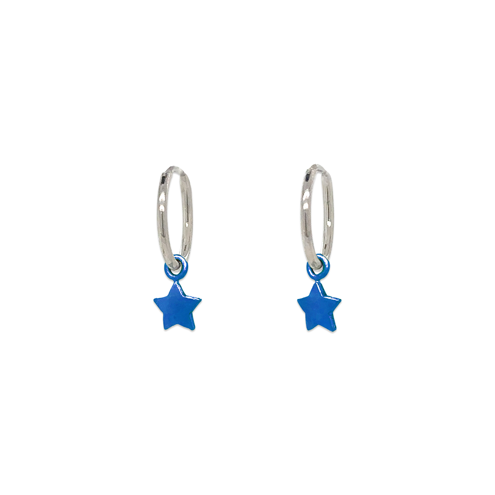 Star Charm Hoops