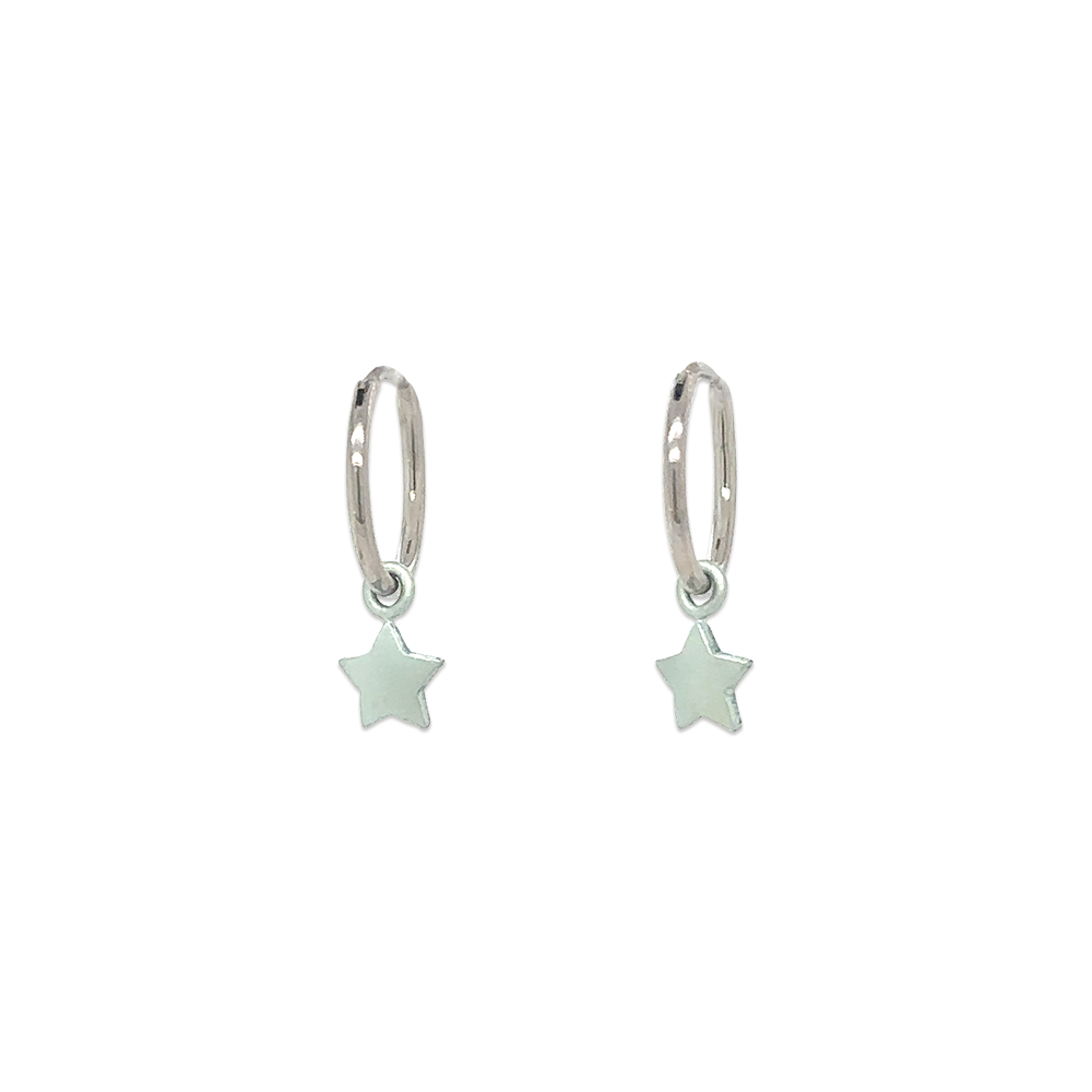 Star Charm Hoops