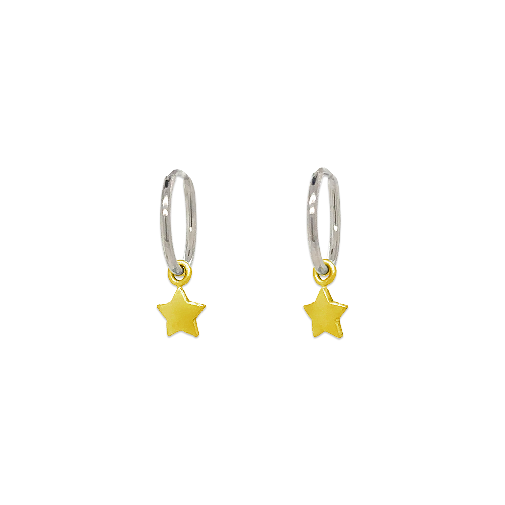 Star Charm Hoops