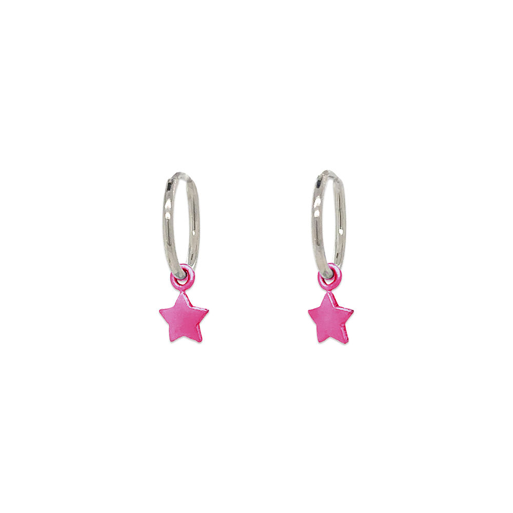 Star Charm Hoops