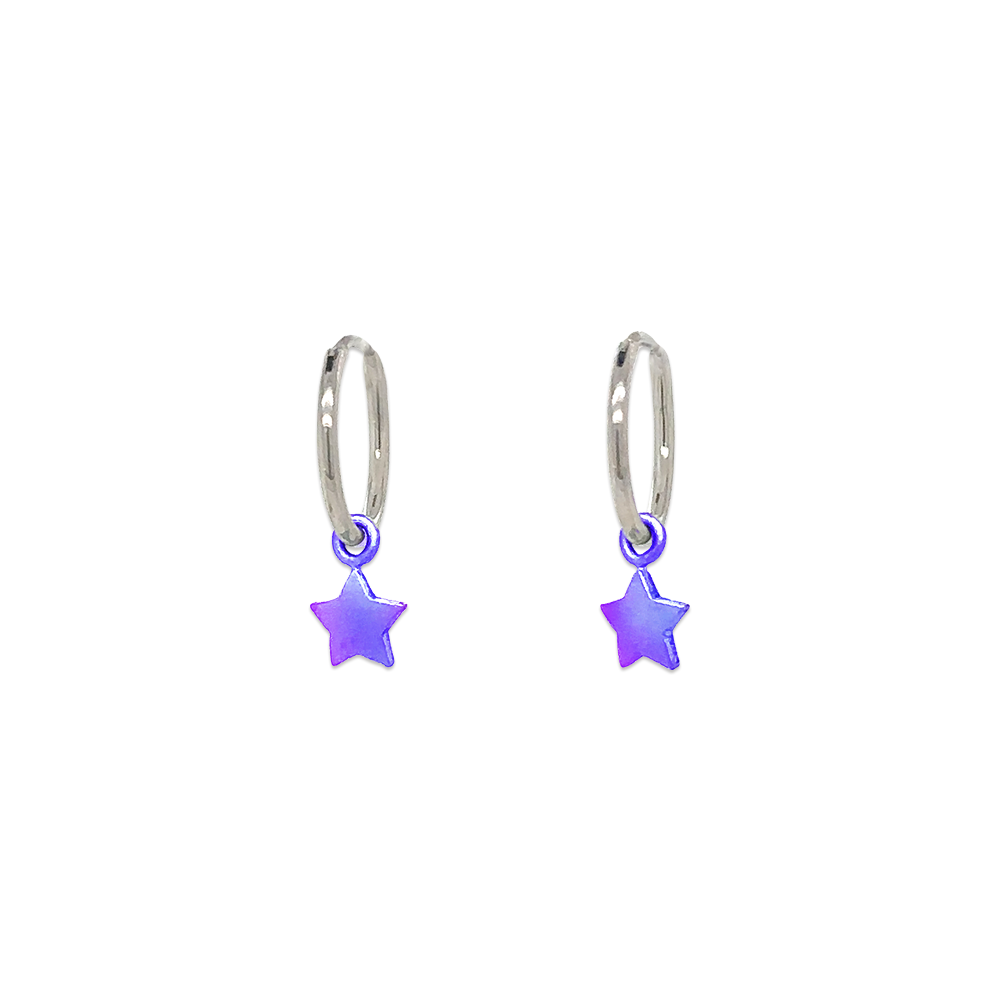 Star Charm Hoops