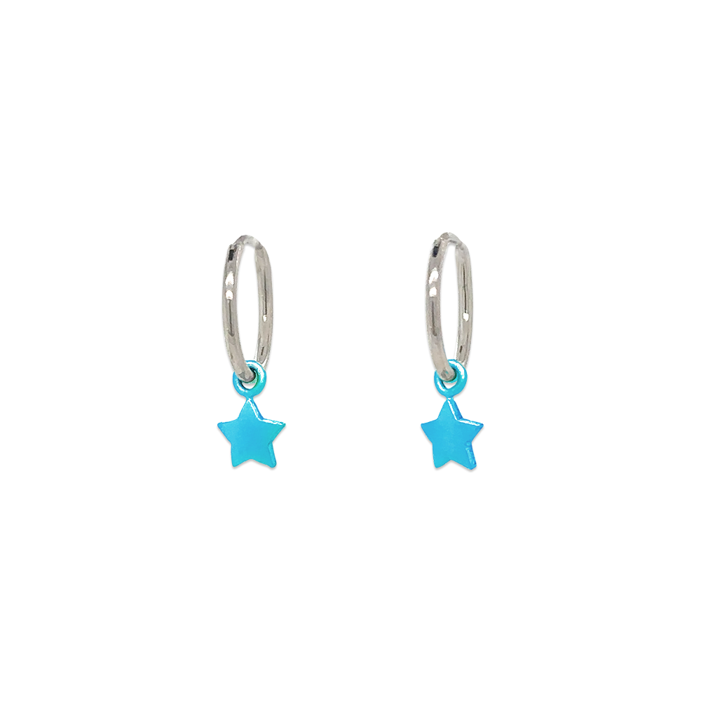 Star Charm Hoops