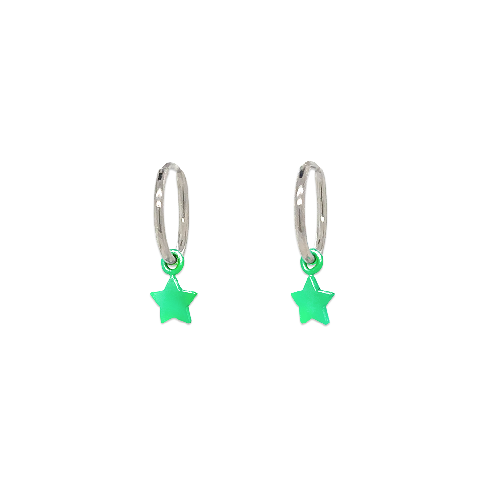 Star Charm Hoops