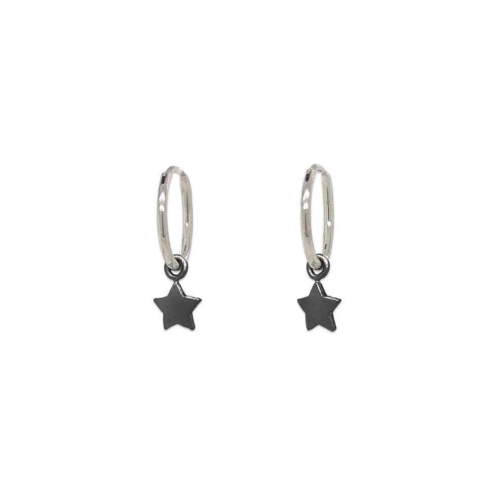 Star Charm Hoops