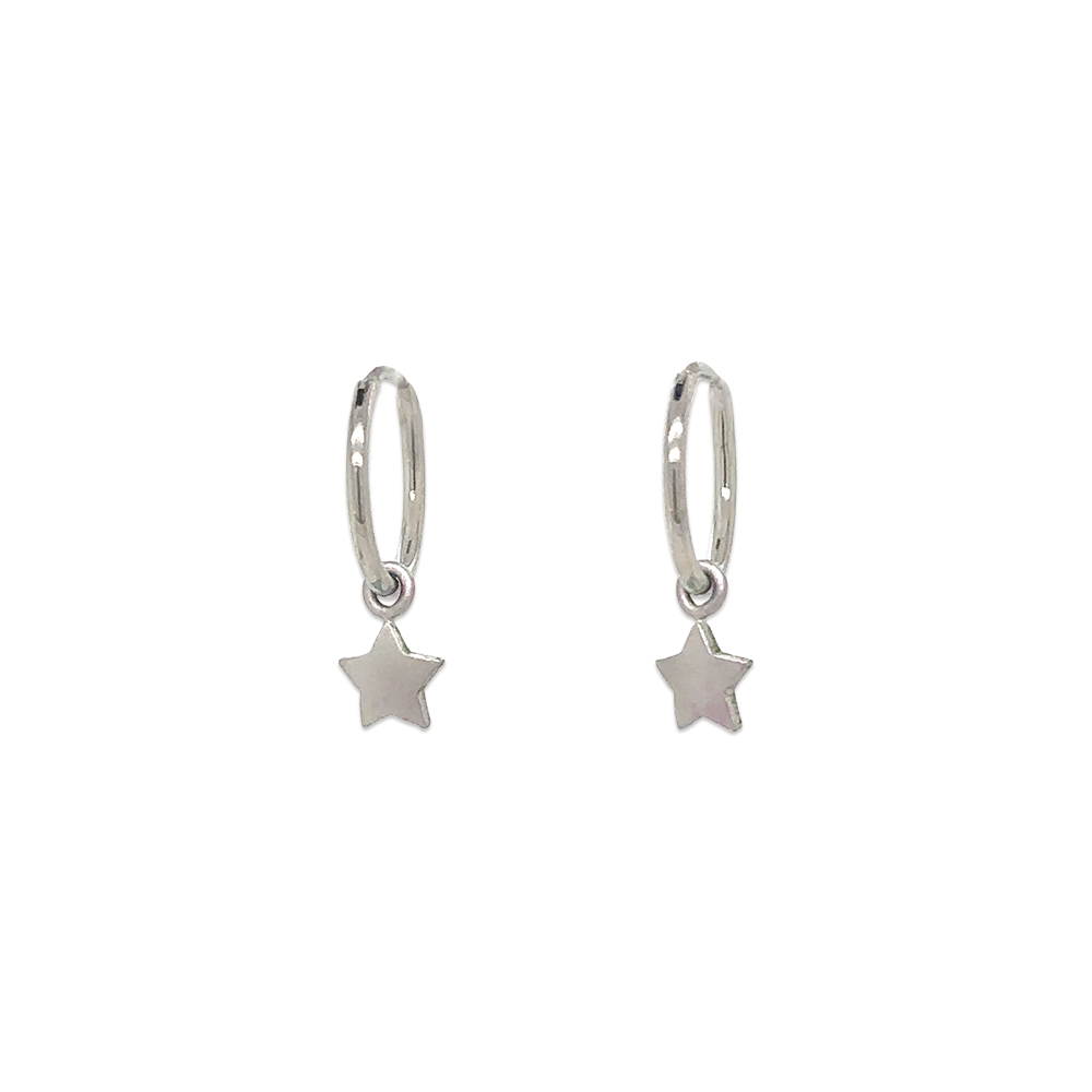 Star Charm Hoops
