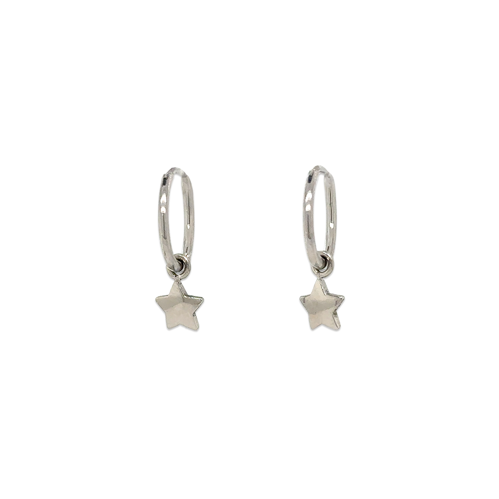 Star Charm Hoops