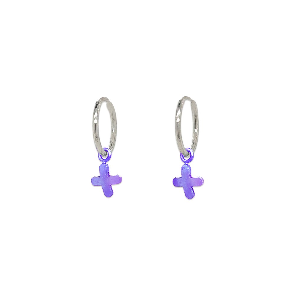 Plus Charm Hoops