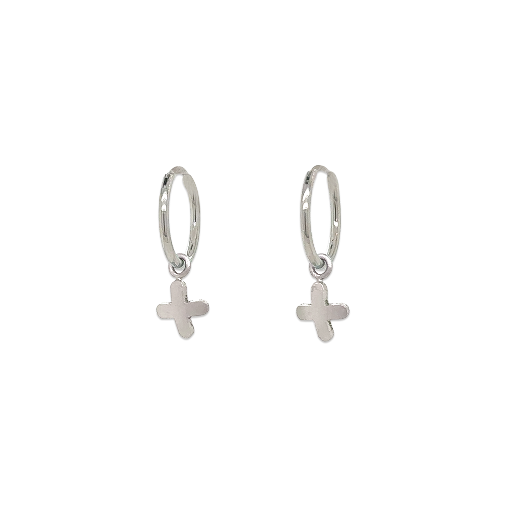 Plus Charm Hoops