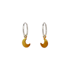Moon Charm Hoops