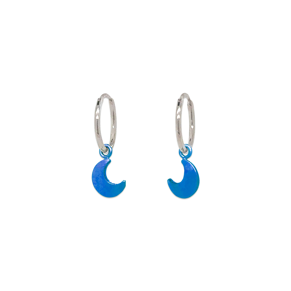 Moon Charm Hoops