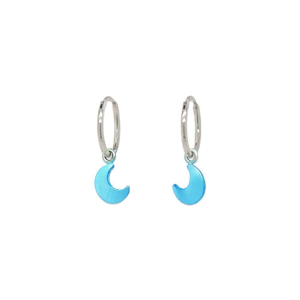 Moon Charm Hoops