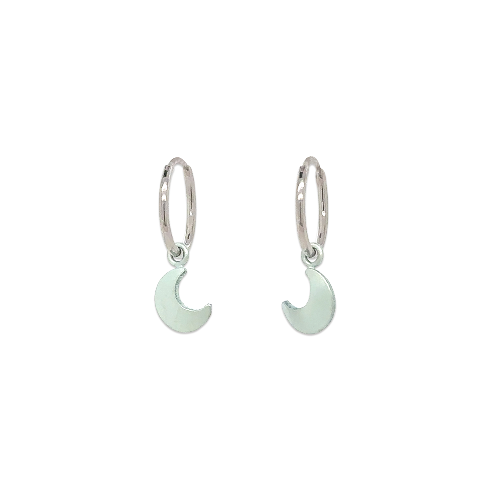 Moon Charm Hoops