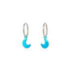 Moon Charm Hoops