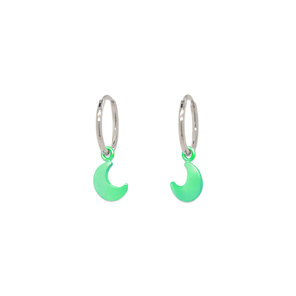 Moon Charm Hoops