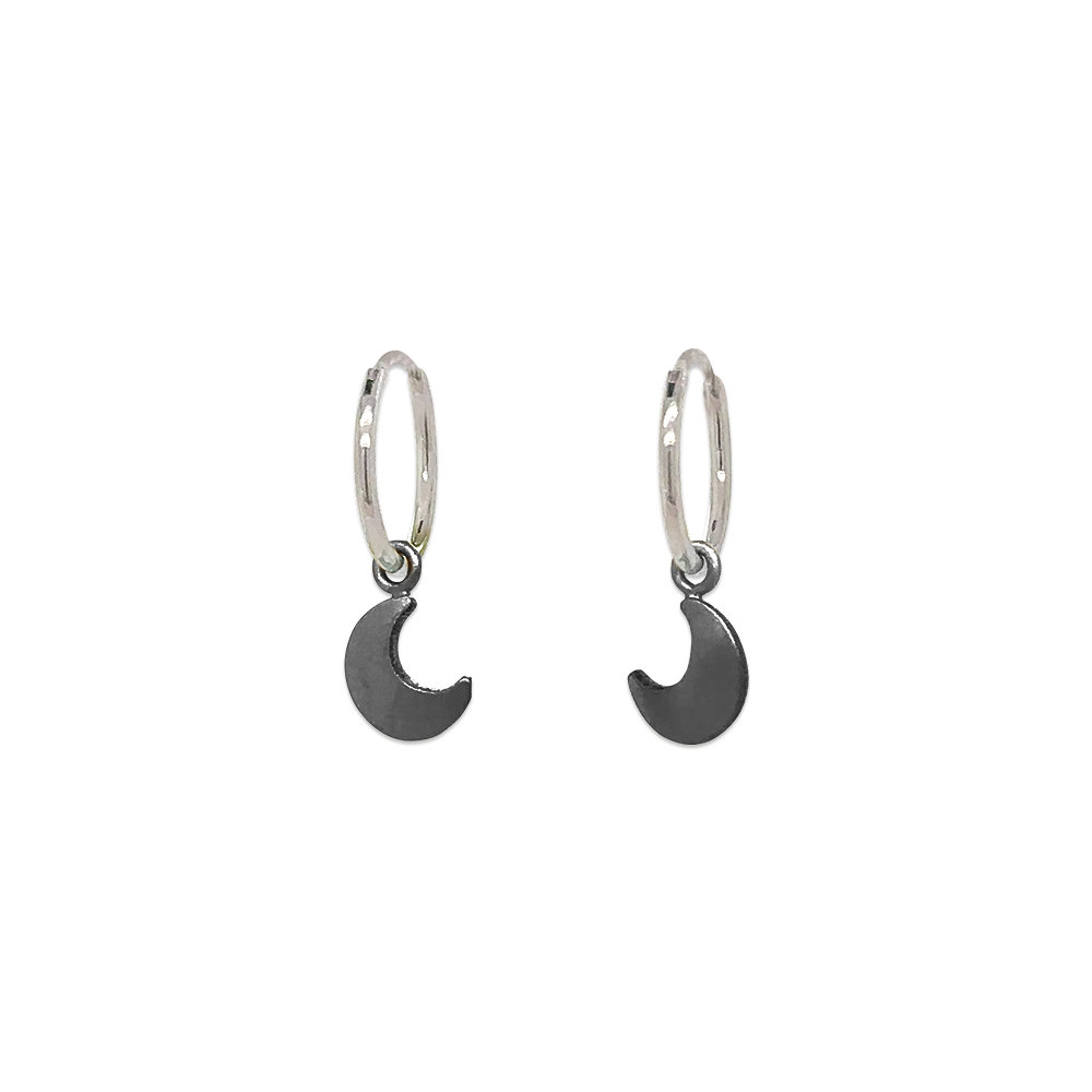 Moon Charm Hoops