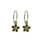 Five Petal Flower Charm Hoops
