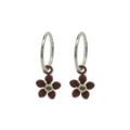 Five Petal Flower Charm Hoops
