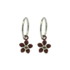 Five Petal Flower Charm Hoops