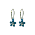Five Petal Flower Charm Hoops