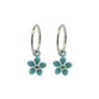 Five Petal Flower Charm Hoops