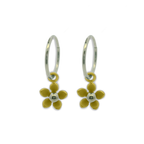 Five Petal Flower Charm Hoops