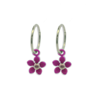 Five Petal Flower Charm Hoops