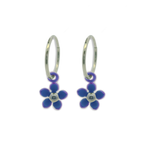 Five Petal Flower Charm Hoops